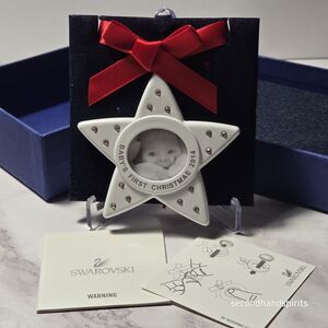 Swarovski 2014 Baby's Christmas Star Frame Ornament NIB